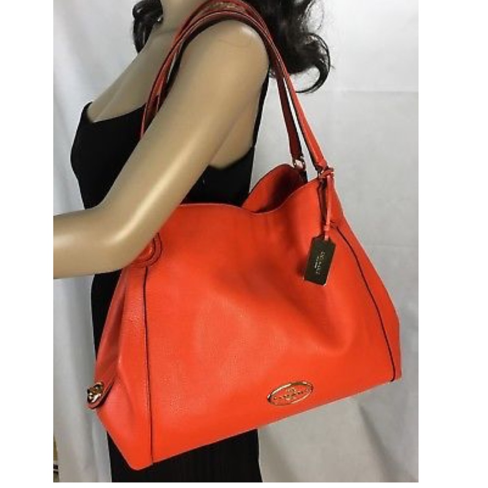 Coach 33547 Refined Pebble Leather Edie Shoulder - Picture 8 of 14